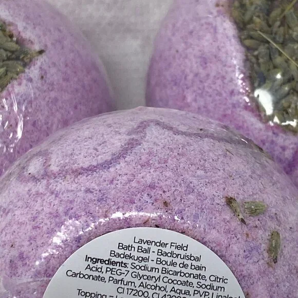 5 Lavendar Bath Bombs Fizzers with lavendar flowers  Lot of 5  Bath Fizzers NEW - Picture 5 of 5